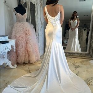 Elegant White Wedding Gown with Train